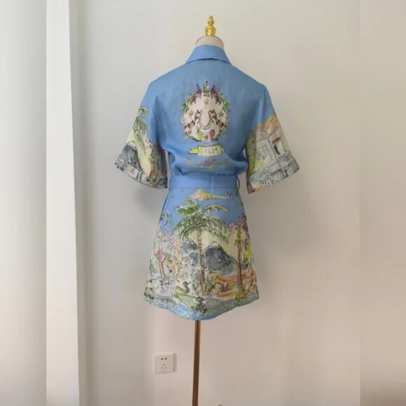 Alemais linen printed dress - Picture 6 of 12